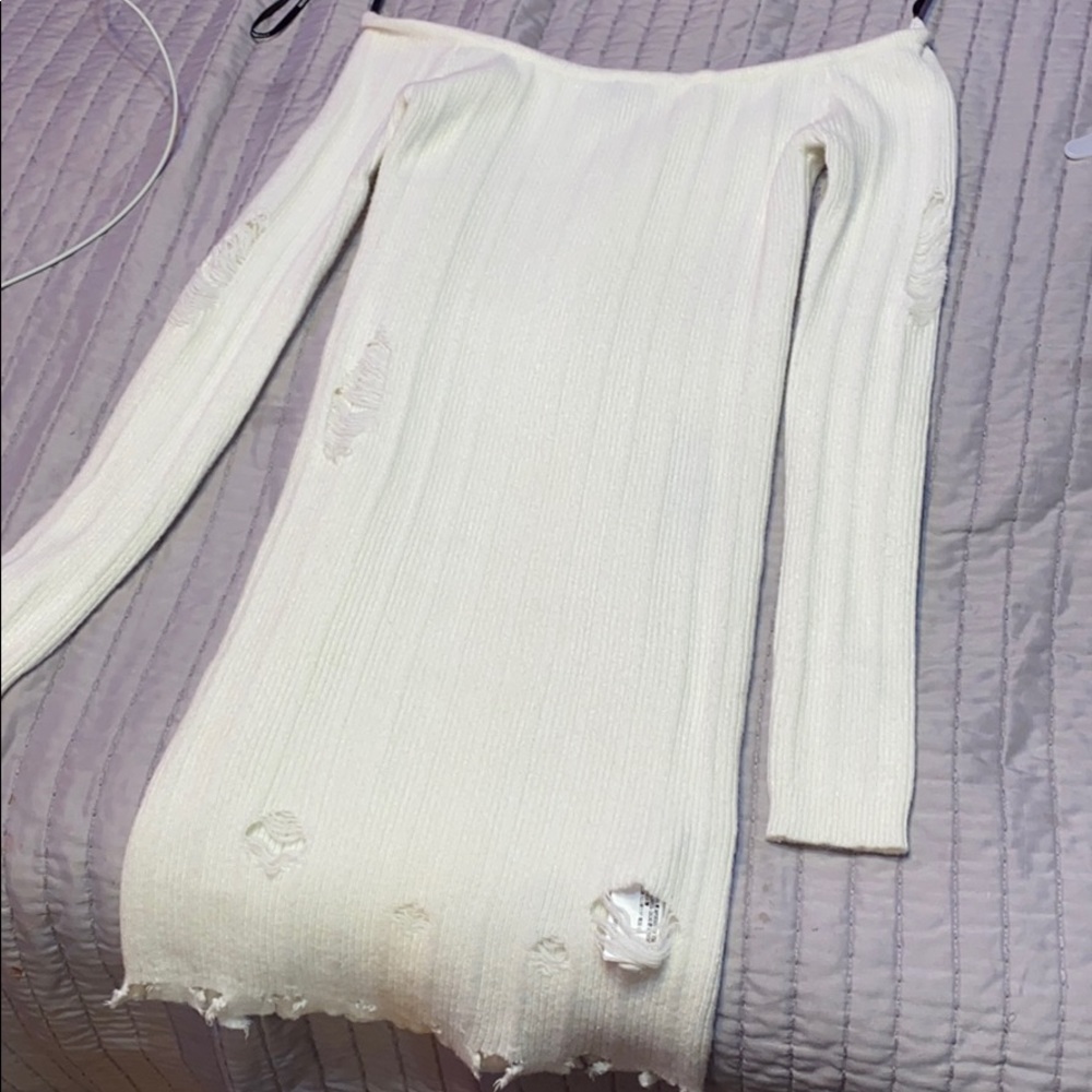 Off the shoulder sweater dress